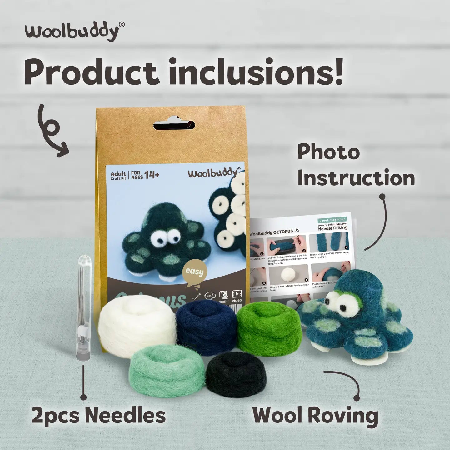 Felting - Diy Needle Felting Kit - Octopus