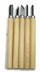 Wood - Wood Carving Set 5ct, Approx. Length 5.4in(13.7cm)