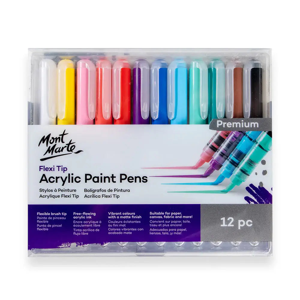 Markers - MM Flexi Tip Acrylic Paint Pens 12pc