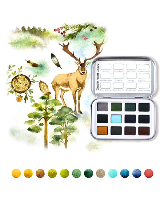 Watercolor - Watercolor Pocket Set of 12 No Brush - Forest Colors