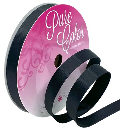 Ribbon - Morex Ribbon Double-Faced Satin Black 3/8"X15yd