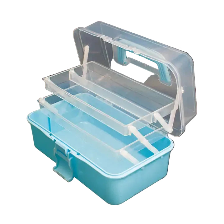 Container - 3 Layer Plastic Organizer Blue
