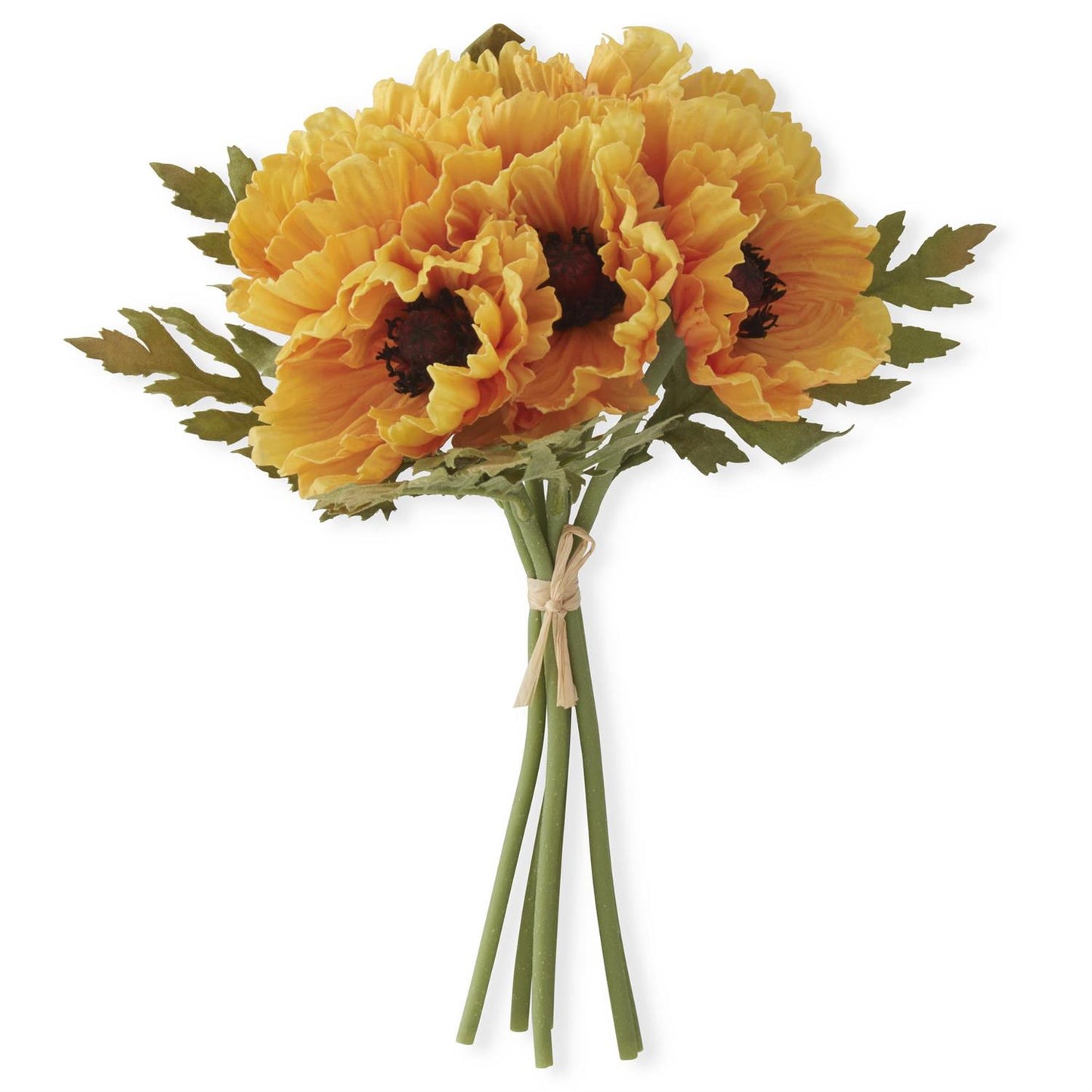 Flower - 12.5 Inch Yellow Real Touch Poppy Single Stem