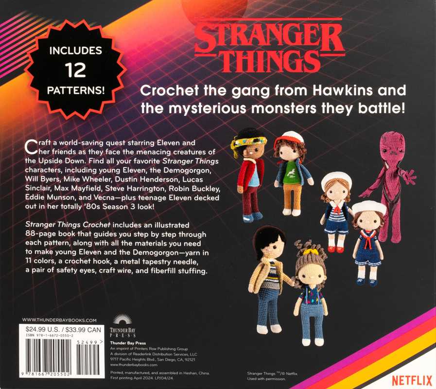 Book - Stranger Things Crochet by Editors of Thunder Bay Press: Kit - Paperback; 88 pages