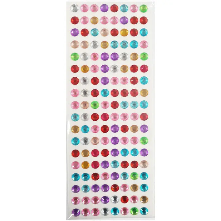 Stickers - Sparkle Round Gem Stickers - 10mm Sheet - Mixed Color