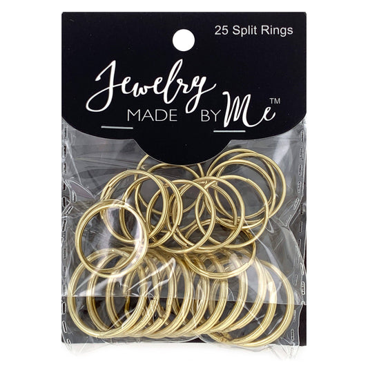 Jewelry - Gold Tone Split Rings, Two Sizes, Pack of 25