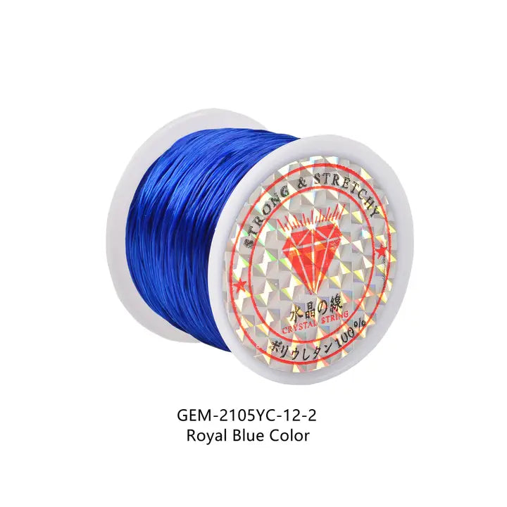 Elastic Thread - Royal Blue Strong & Stretchy Crystal String Elastic Thread Beading Bracelet Cord Size 0.8mm