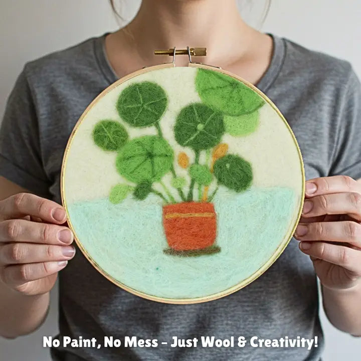 Felting - Wool Painting Kit: Potted Serenity Plant