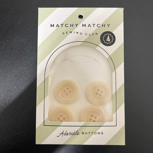 Buttons - Milk 1" Corozo Nut Set of 4