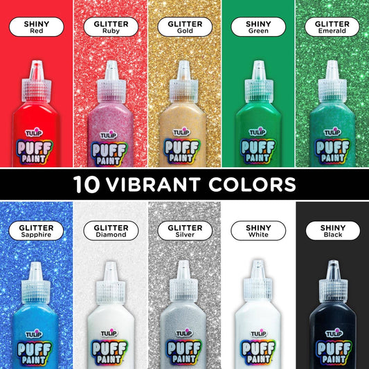 Paint - Tulip Puff Paint Glitter 10 Pack
