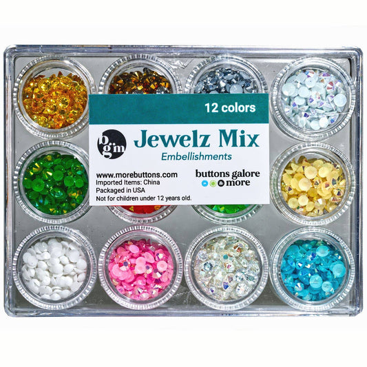Jewels - Holiday Christmas Jewelz Set of 12 Flat Back Jewelz