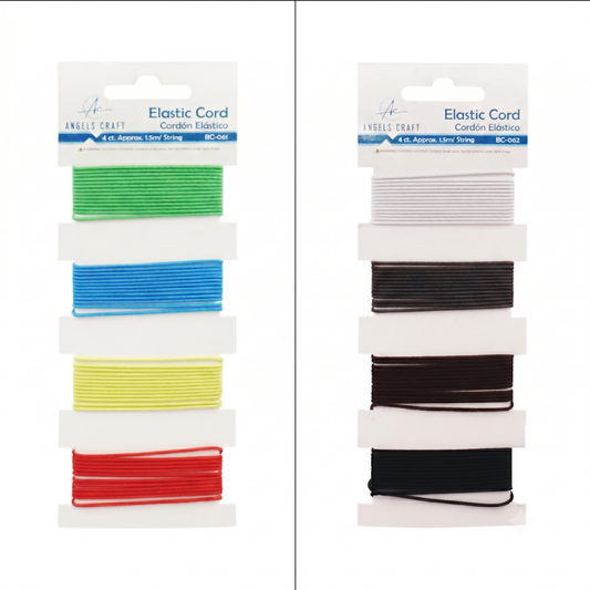 Elastic Cord Set – 4 Colors, 1.5m Each: Multicolor
