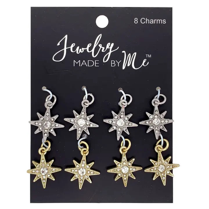Jewelry - Star Charms with Rhinestone 8pc