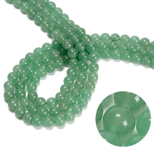 Beads - Green Aventurine Smooth Round Beads 8mm 15.5" Strand