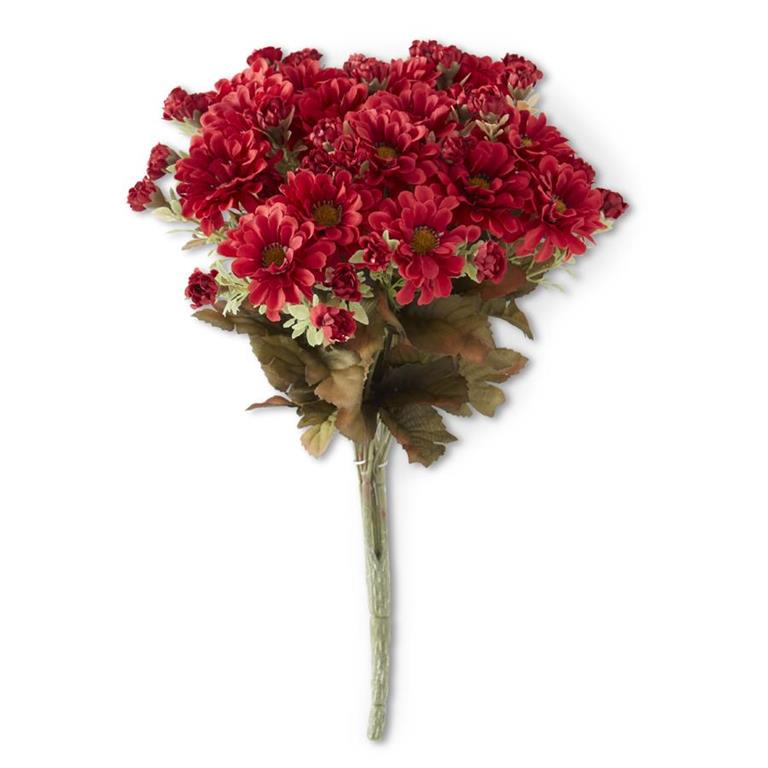 Flower - 15 Inch Burgundy Mum Bush Single Stem