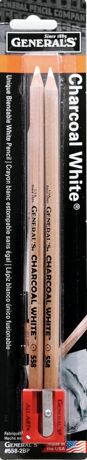 Pencils - General's Charcoal White Pencils 2/Pkg