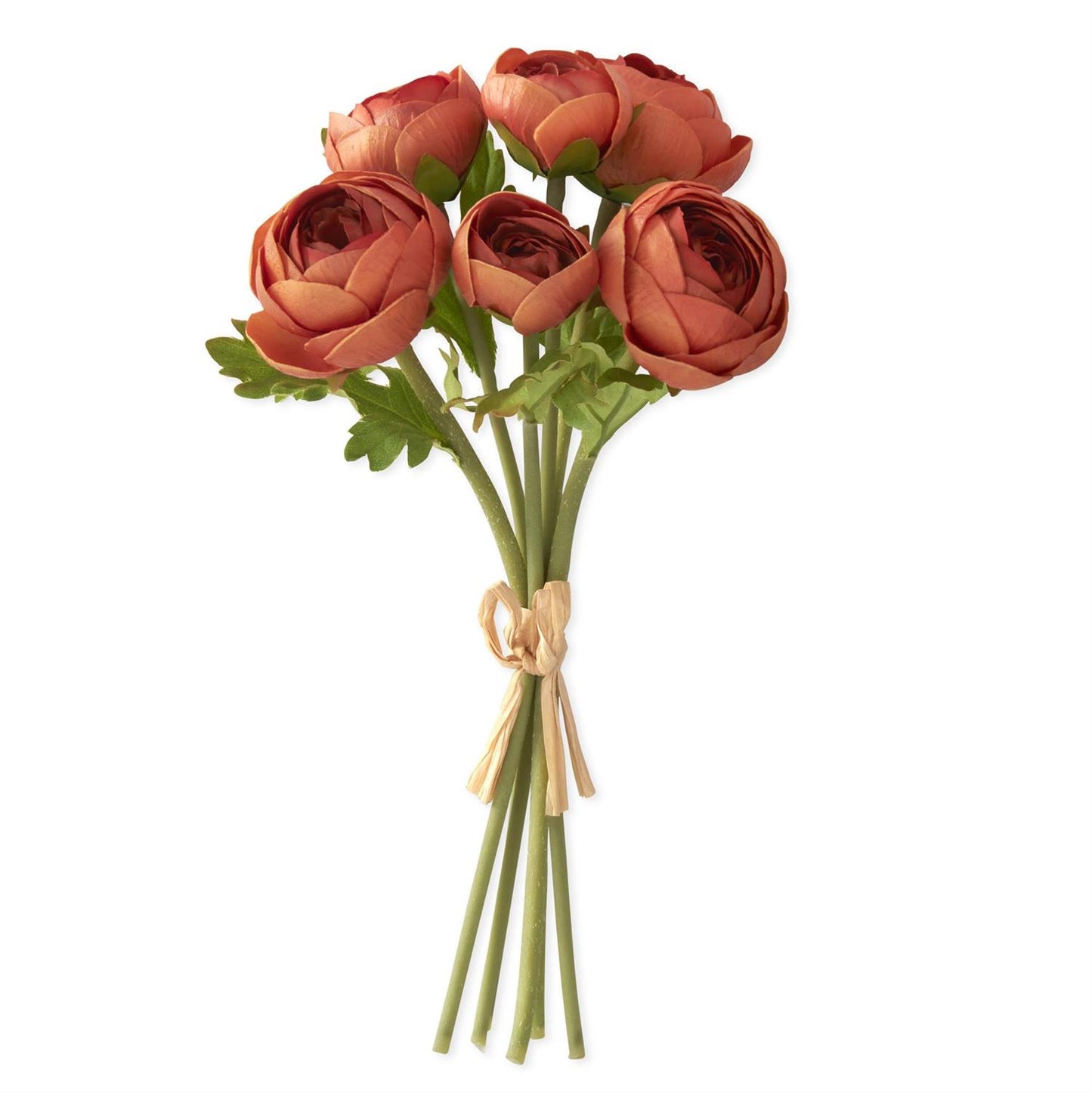 Flower - 10.75 Inch Dark Orange Real Touch Ranunculus Single Stem