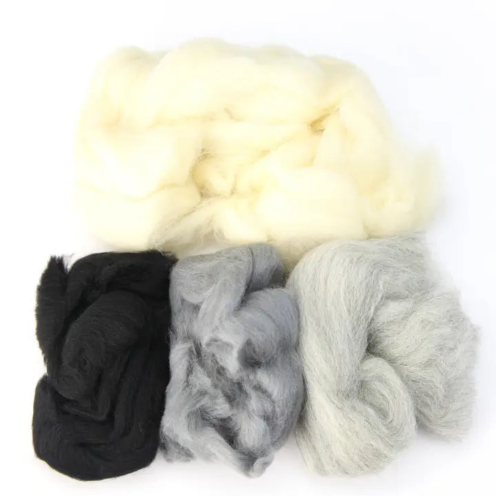 Felting - Winter - Color Wool Fiber For Needle Felting