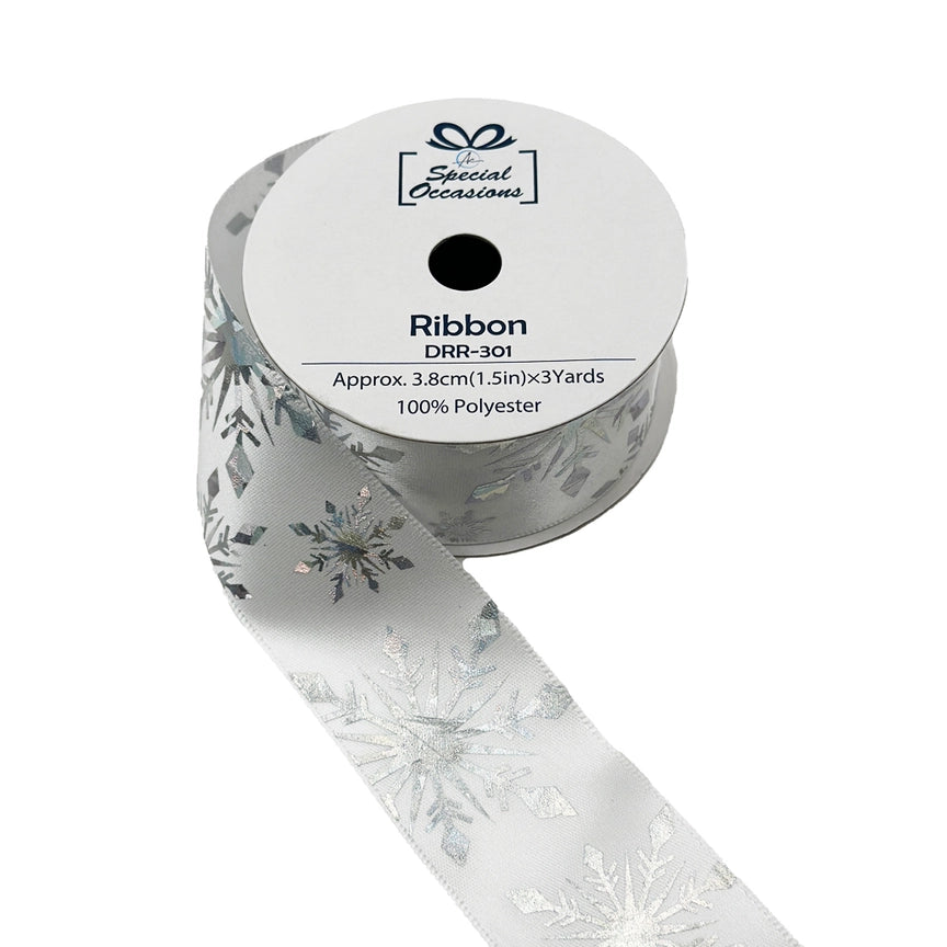 Ribbon - Snowflake Ribbon 1.5"X 3 Yards