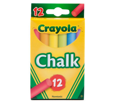 Chalk - Crayola An Du Septic Anti-Dust Colored Chalk - 12pcs