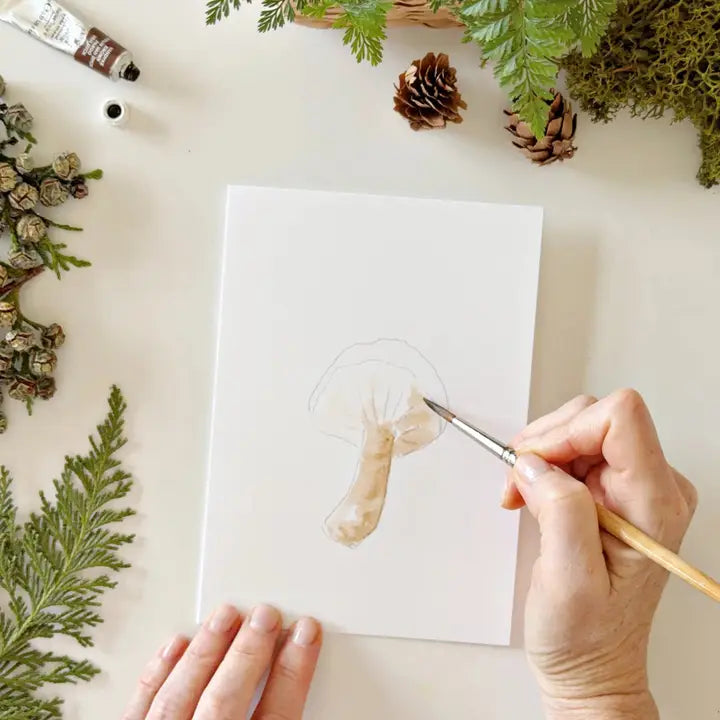 Notecards - Mushrooms Paintable Watercolor Notecard Set