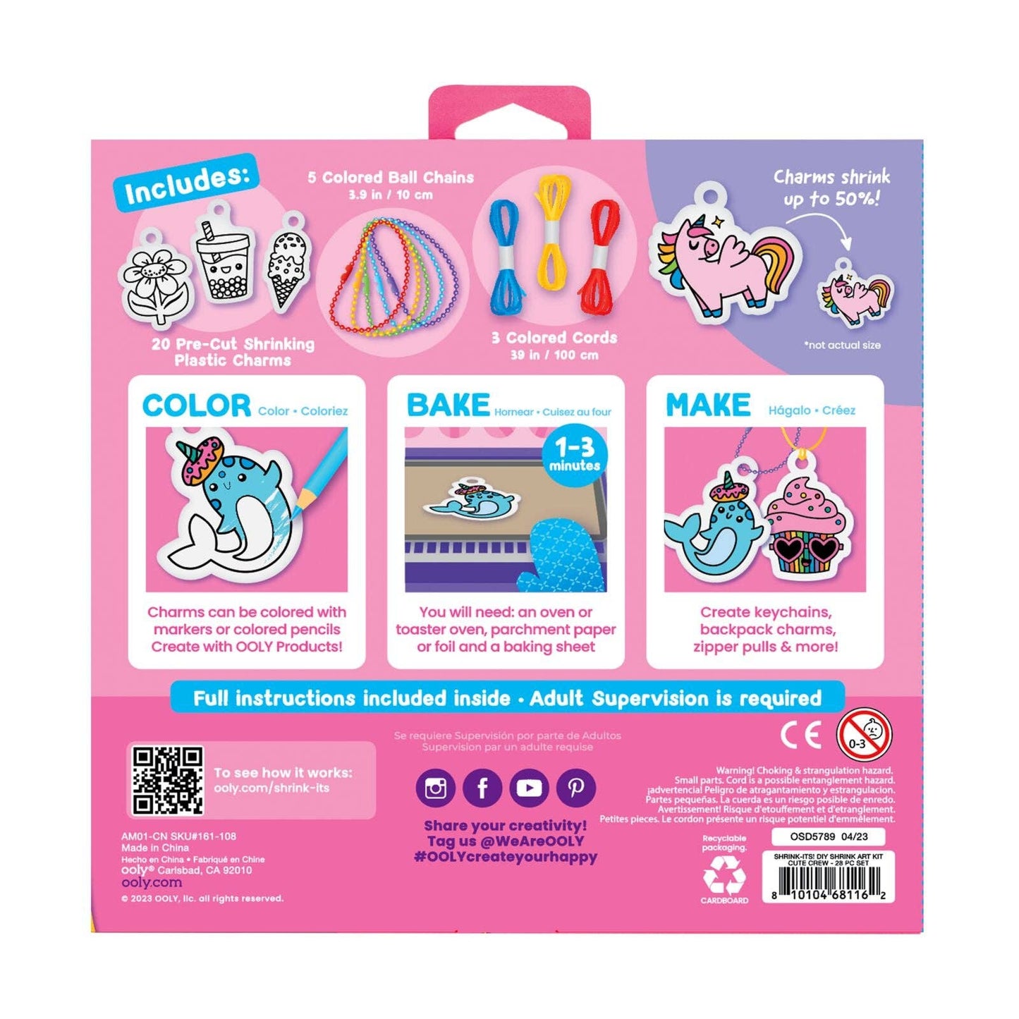 Shrink-Its! - D.I.Y. Shrink Art Kit - Cute Crew (28 PC Set)