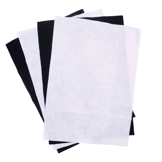 Felt Sheet - White & Black Sheet 4pc/pk