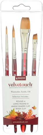 Paint Brush - Princeton Artist Brush Velvetouch Professional Set 4/Pkg