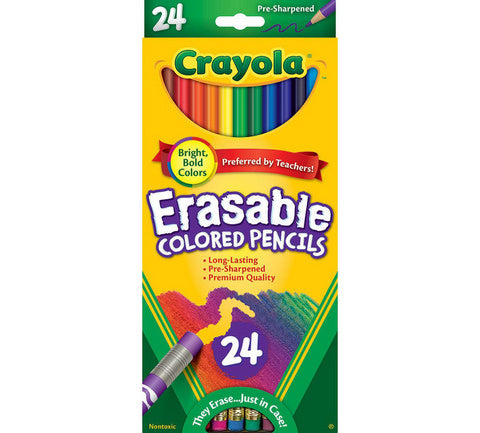 Chalk - Crayola Colored Pencils Erasable Set of 24