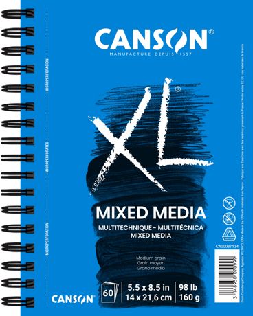 Paper - Canson XL Spiral Mixed Media Paper Pad 5.5"X8.5"