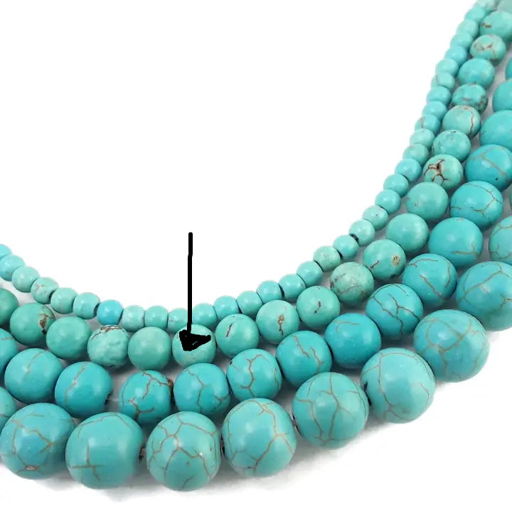 Beads - 6mm - Blue Howlite Turquoise Smooth Round Beads