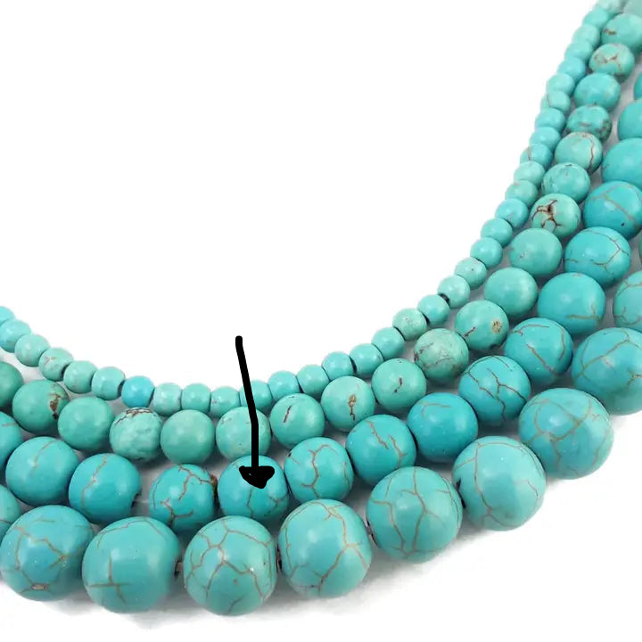 Beads - 8mm - Blue Howlite Turquoise Smooth Round Beads