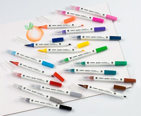 Marker - Zebra Doodlerz Dual Brush Pens Assorted 18/Pkg