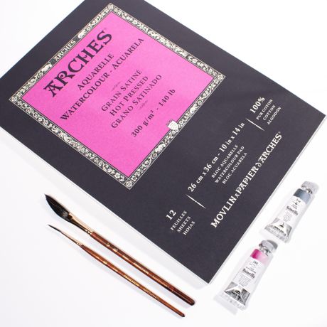 Paper - Arches Aquarelle Hot Pressed Watercolor Pad 10"X14"