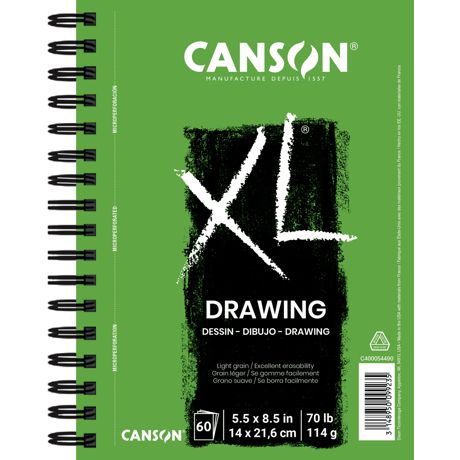 Paper - Canson XL Series Drawing Paper, Wirebound Pad, 5.5x8.5 inches