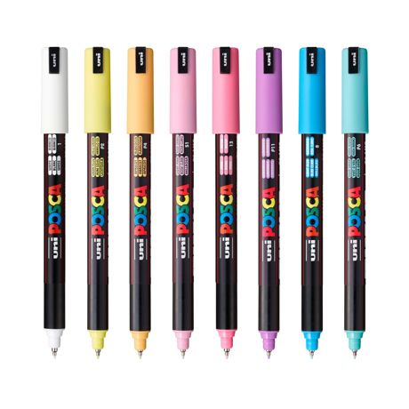 Markers - POSCA 1MR Paint Marker X-Fine Metal Tip .7mm 8pk