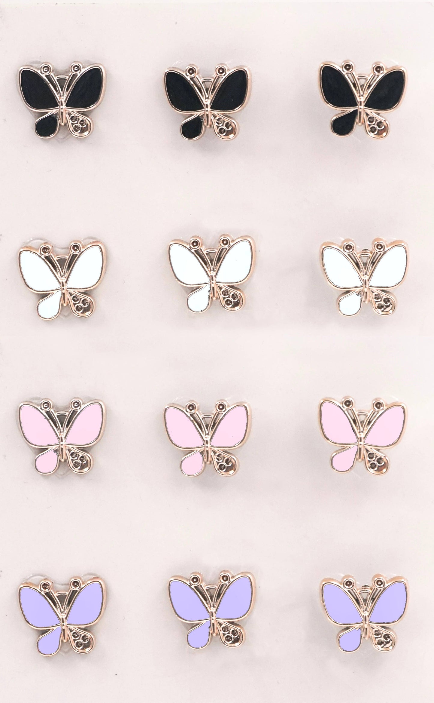 Stickers - Metal with Enamel Rhinestone Butterfly Pendants