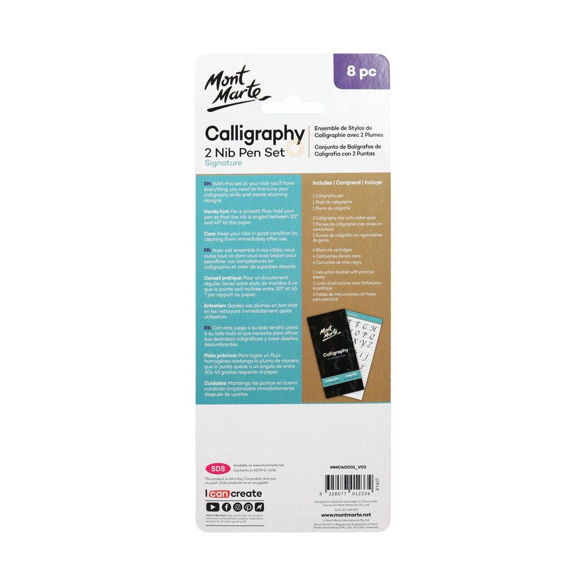 Pens - Calligraphy 2 Nib Pen Set Signature 8pc