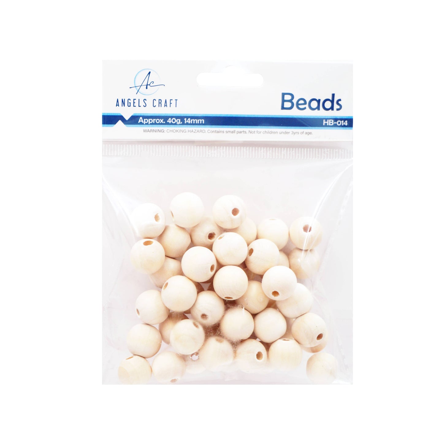 Jewelry - Approx. 50g Wooden Beads (2 sizes available): 14mm Round