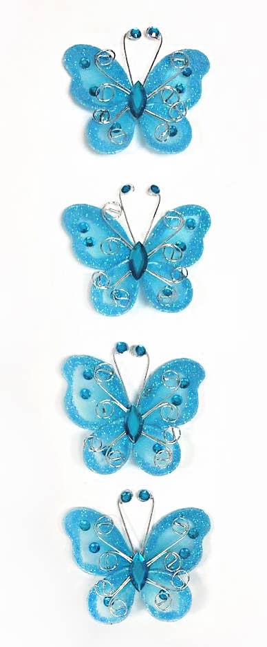 Embellishment - Wire Butterfly Embellishment, 4-ct: Blue