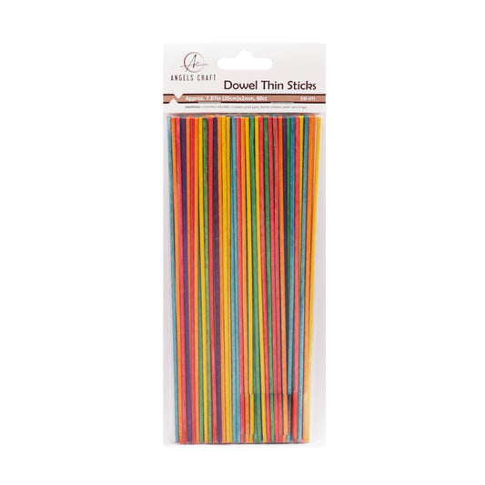Wood - Dowel Sticks 2mm x 8in Rainbow