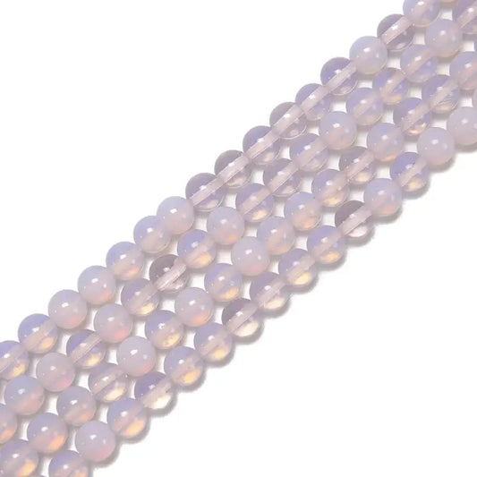 Beads - Pink Opalite Smooth Round Beads Size 8mm 15.5'' Strand