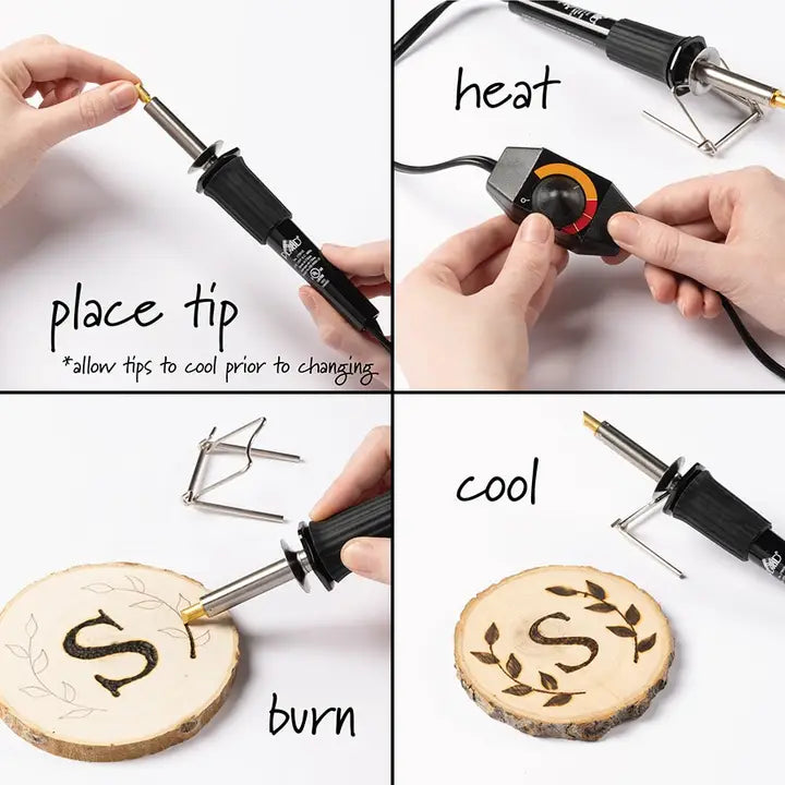 Wood - Decorative Wood Burning Tool - 8-Piece Set