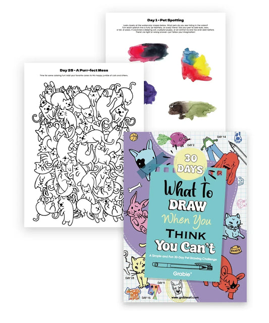 Markers - What To Draw: 30-Day Pet Drawing Kit