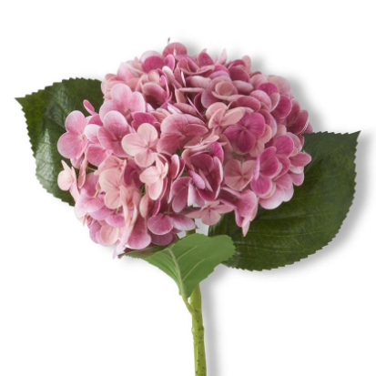 Flower - 13 Inch Dark Pink Real Touch Hydrangea Single Stem