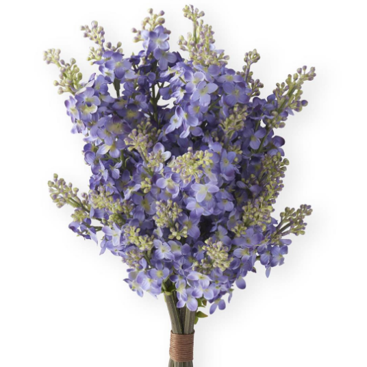 Flower - 15.5 Inch Purple Real Touch Lilac Single Stem