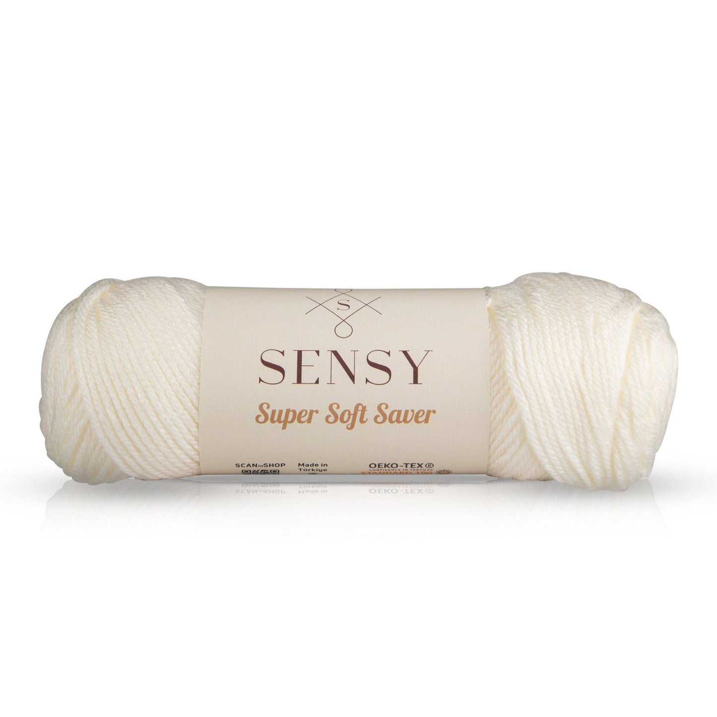 Yarn - Sensy Super Soft Saver Yarn, 3.5 oz, 190 Yards, Gauge 4 Medium: Ecru