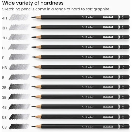 Pencils - Arteza Pro Series Drawing Pencils Set, 12 Pc.