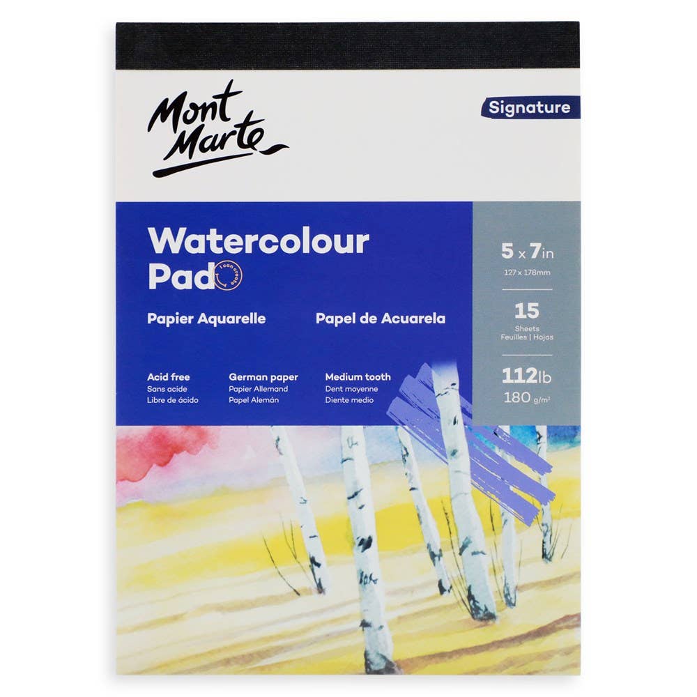 Paper - MM Watercolour Pad German Paper 5"x7" 180gsm