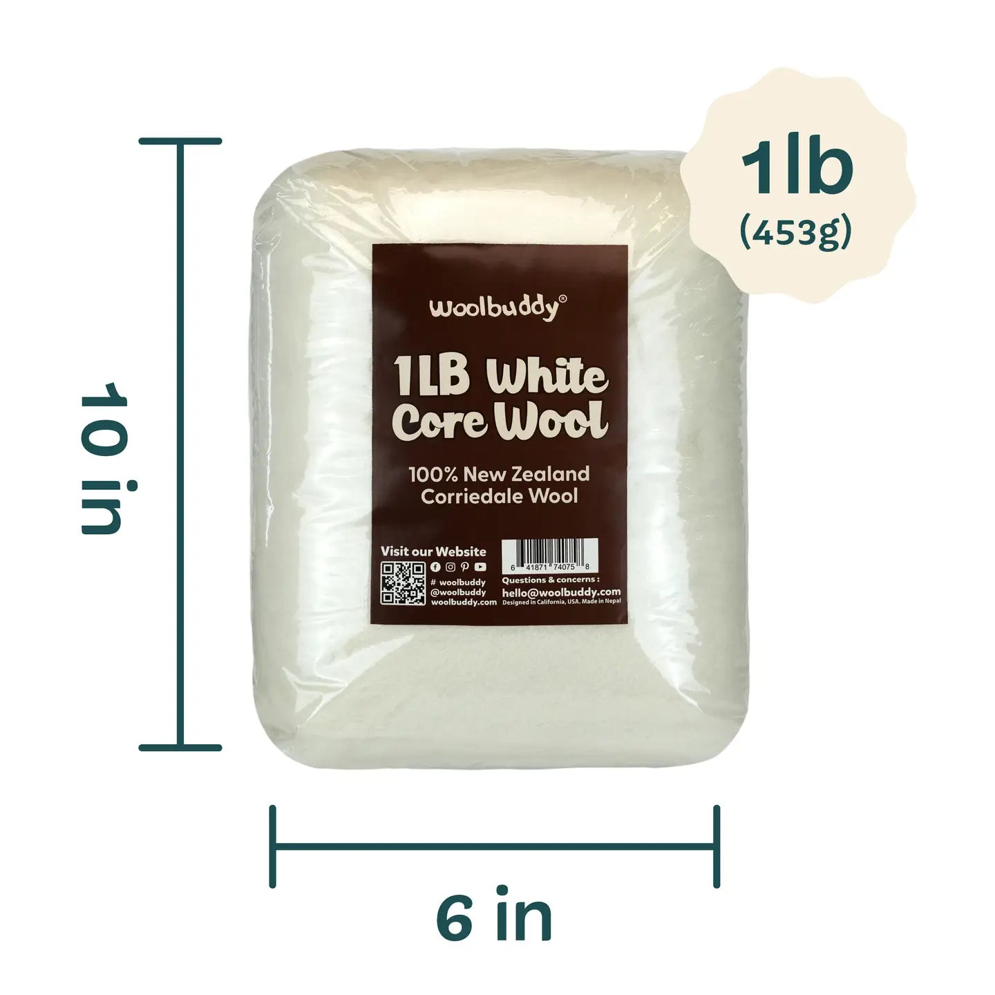 Felting - White - Needle Felting Wool Roving – 1lbs